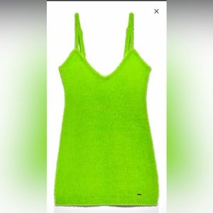 SAVAGE X FENTY Green Fluffy Mini slip dress